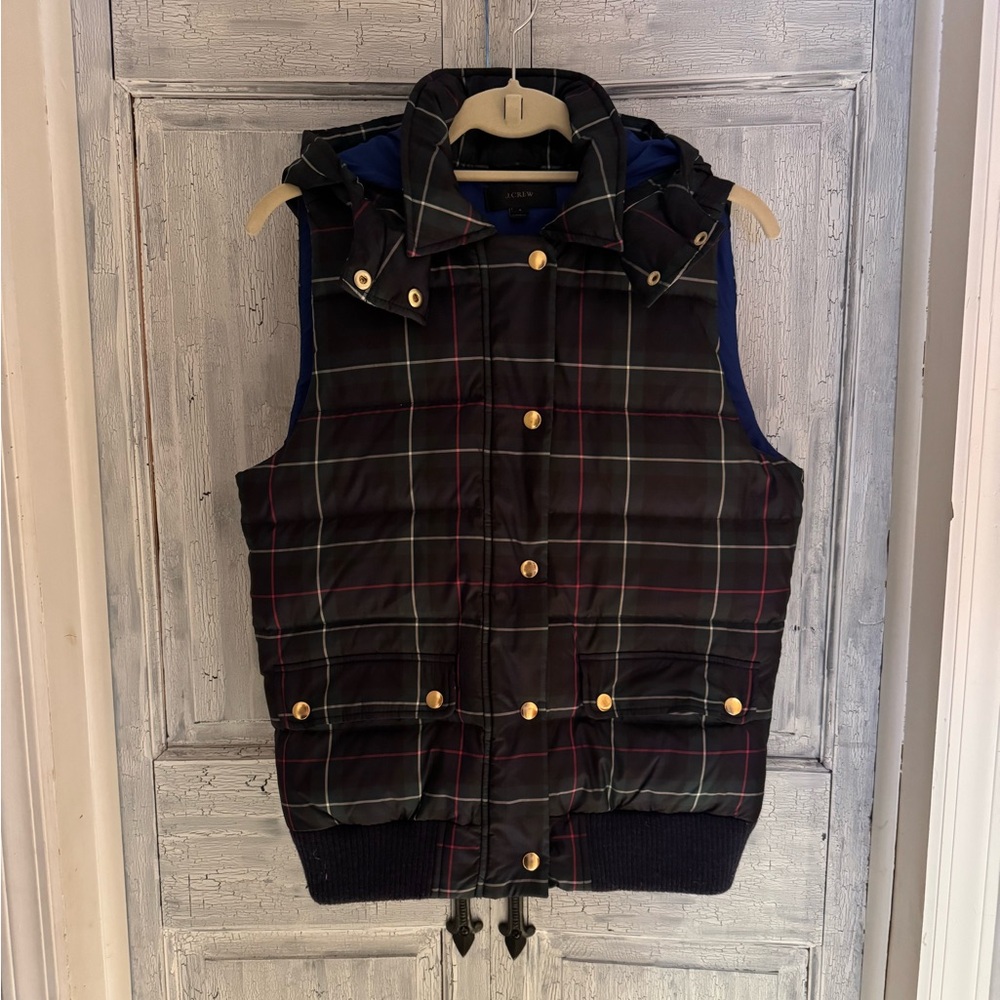 J. Crew Plaid Puffer Vest